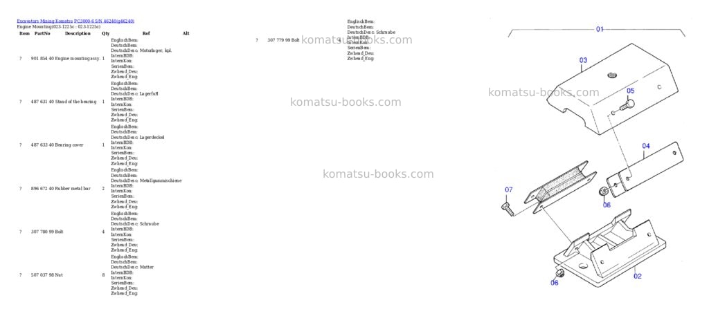 Komatsu pc3000-6 s/n 46240 Parts catalog cover Komatsu pc3000-6 s/n 46240 Parts catalog cover