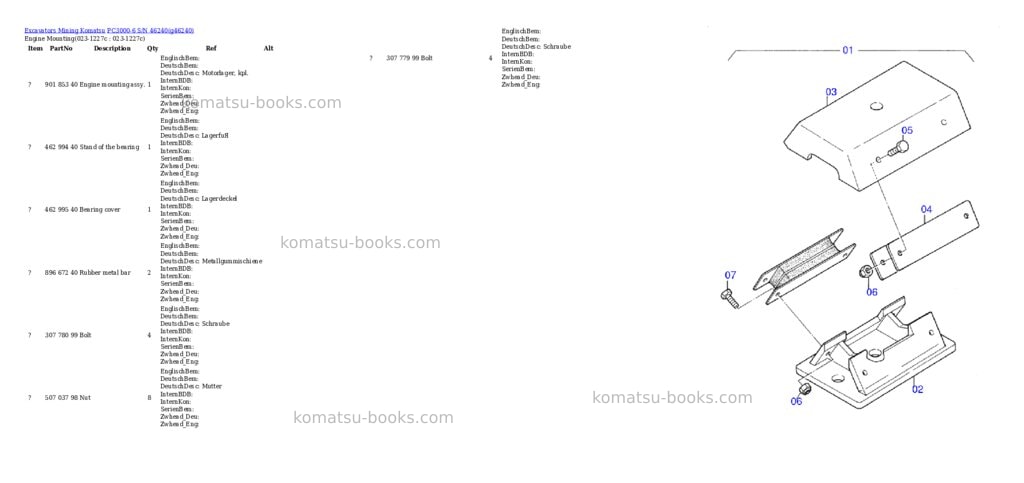 Komatsu pc3000-6 s/n 46240 Parts catalog cover Page 2 Komatsu pc3000-6 s/n 46240 Parts catalog cover Page 2