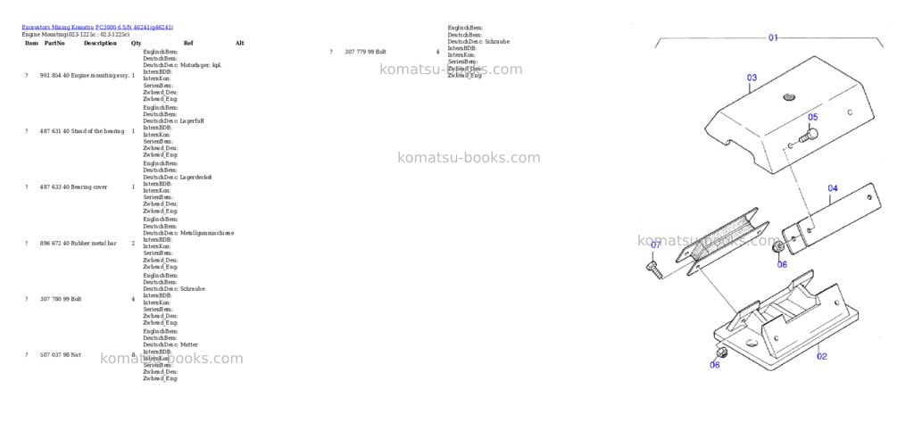 Komatsu pc3000-6 s/n 46241 Parts catalog cover