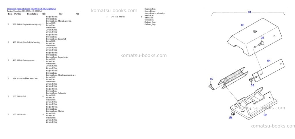 Komatsu pc3000-6 s/n 46242 Parts catalog cover