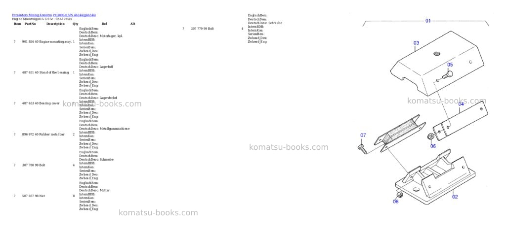 Komatsu pc3000-6 s/n 46244 Parts catalog cover Komatsu pc3000-6 s/n 46244 Parts catalog cover