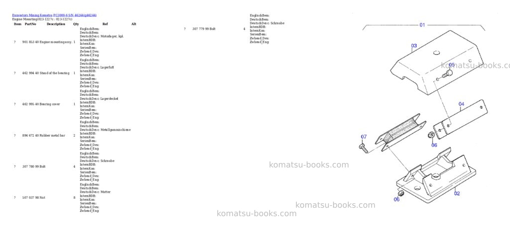 Komatsu pc3000-6 s/n 46244 Parts catalog cover Page 2 Komatsu pc3000-6 s/n 46244 Parts catalog cover Page 2