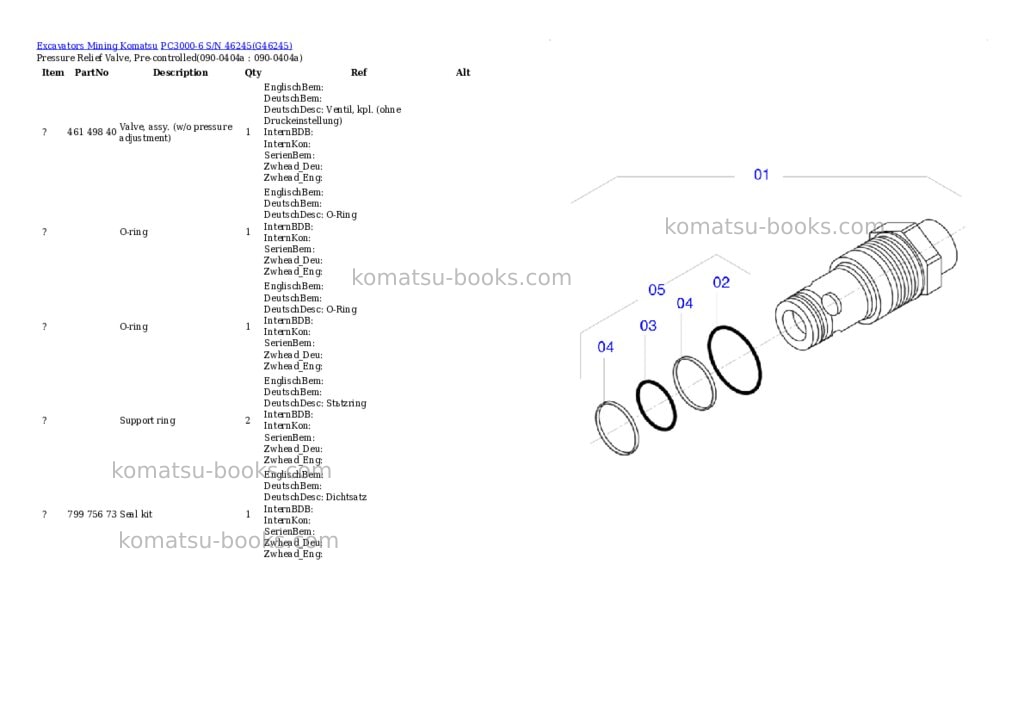 Komatsu PC3000-6 S/N 46245 Parts catalog cover Page 6