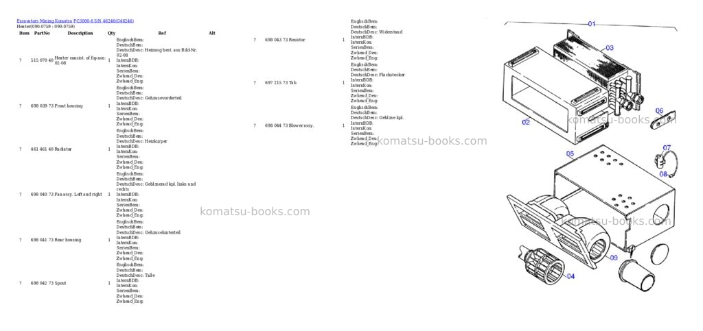 Komatsu pc3000-6 s/n 46246 Parts catalog cover Page 10
