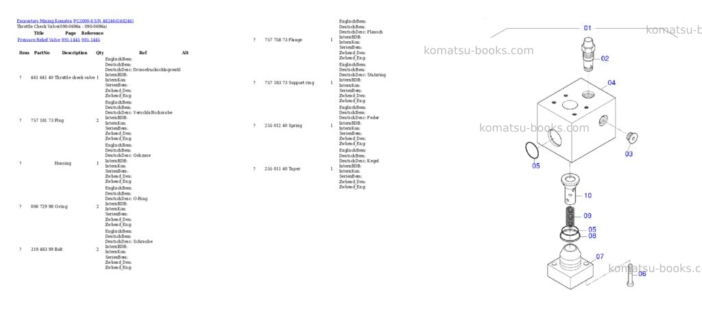 Komatsu pc3000-6 s/n 46246 Parts catalog cover Page 9