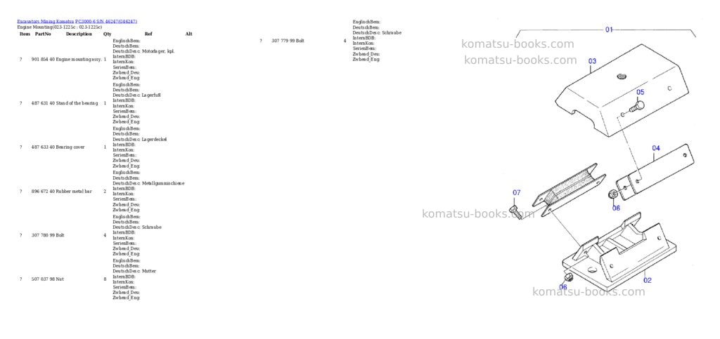 Komatsu pc3000-6 s/n 46247 Parts catalog cover