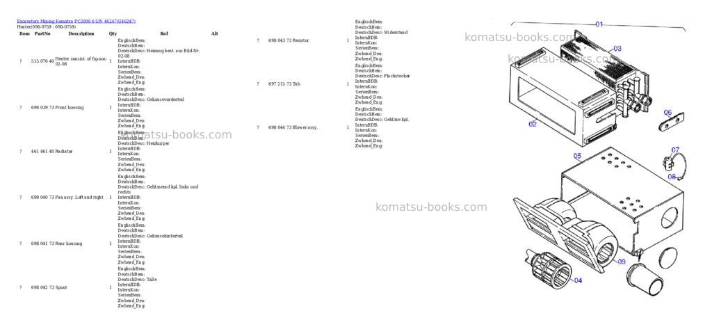 Komatsu pc3000-6 s/n 46247 Parts catalog cover Page 10