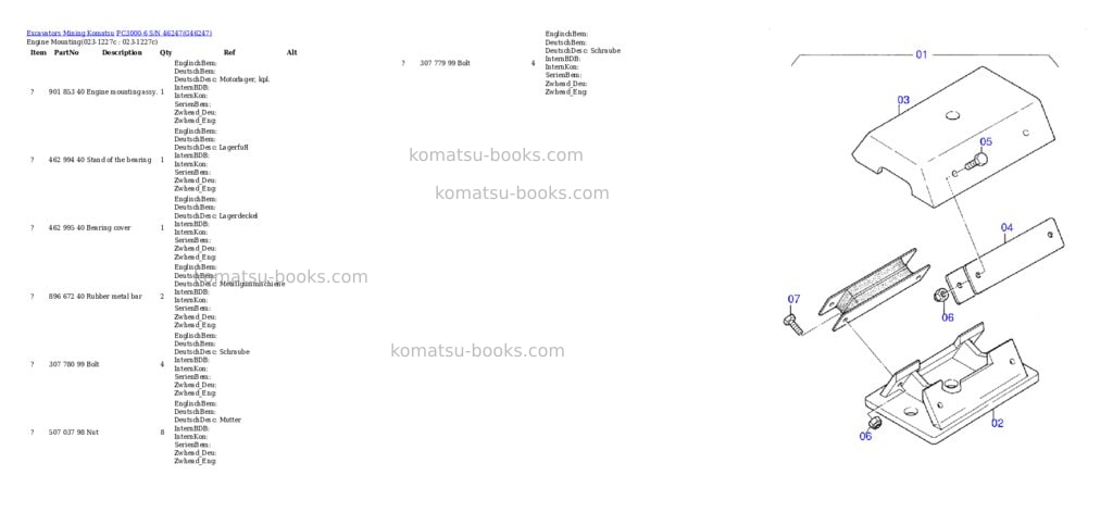 Komatsu pc3000-6 s/n 46247 Parts catalog cover Page 2
