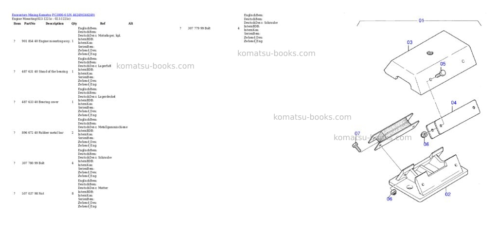 Komatsu pc3000-6 s/n 46249 Parts catalog cover