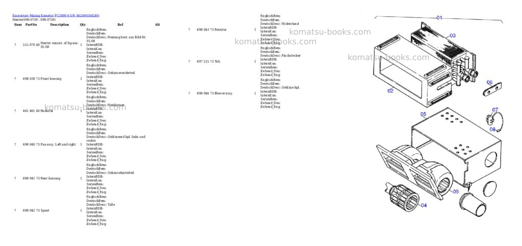 Komatsu pc3000-6 s/n 46249 Parts catalog cover Page 7