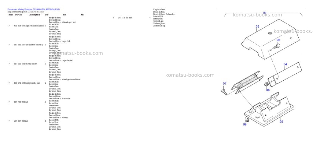 Komatsu pc3000-6 s/n 46250 Parts catalog cover
