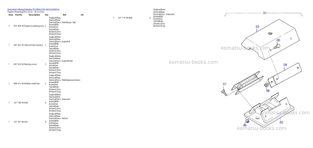 Komatsu pc3000-6 s/n 46251 Parts catalog cover