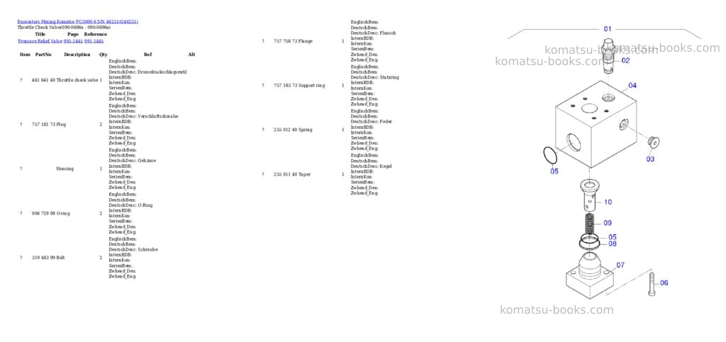 Komatsu pc3000-6 s/n 46251 Parts catalog cover Page 6