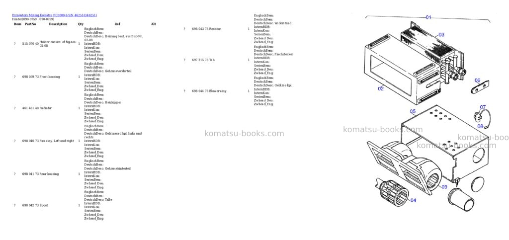 Komatsu pc3000-6 s/n 46251 Parts catalog cover Page 7