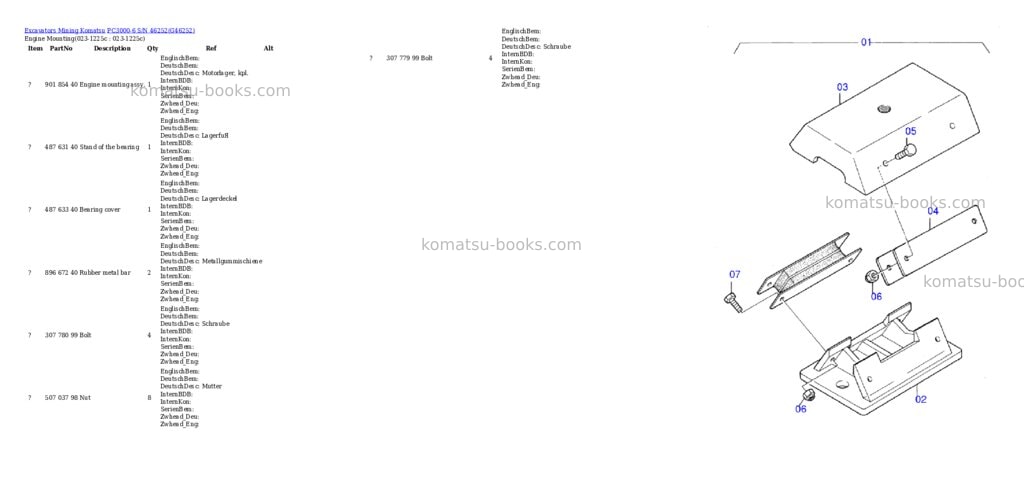Komatsu pc3000-6 s/n 46252 Parts catalog cover