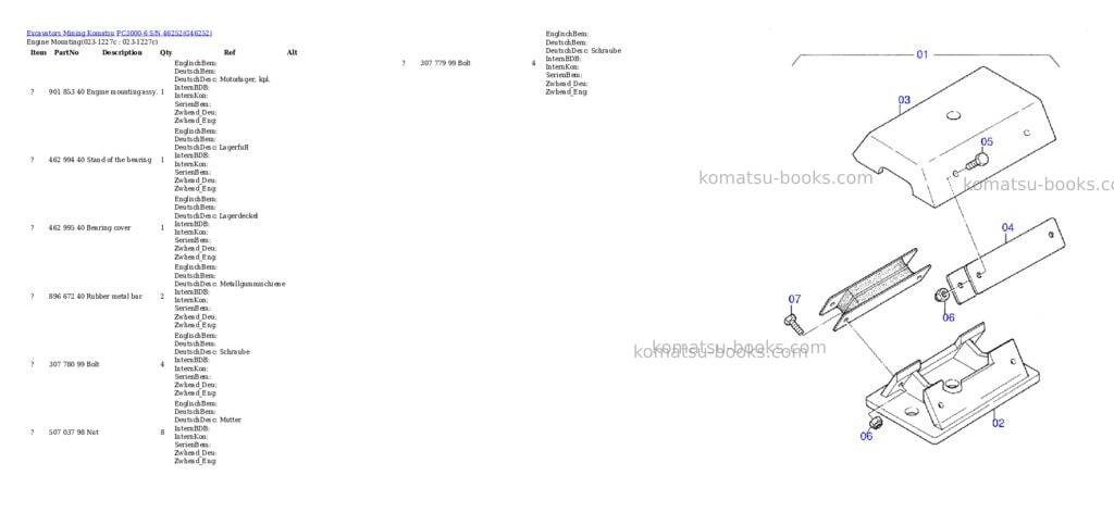 Komatsu pc3000-6 s/n 46252 Parts catalog cover Page 2