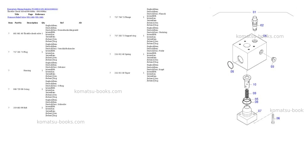 Komatsu pc3000-6 s/n 46252 Parts catalog cover Page 6