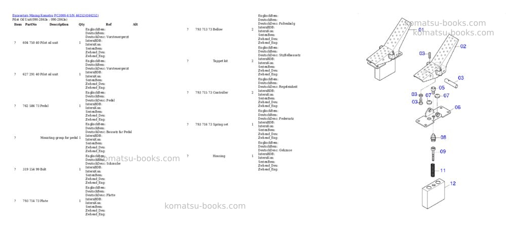 Komatsu pc3000-6 s/n 46252 Parts catalog cover Page 8