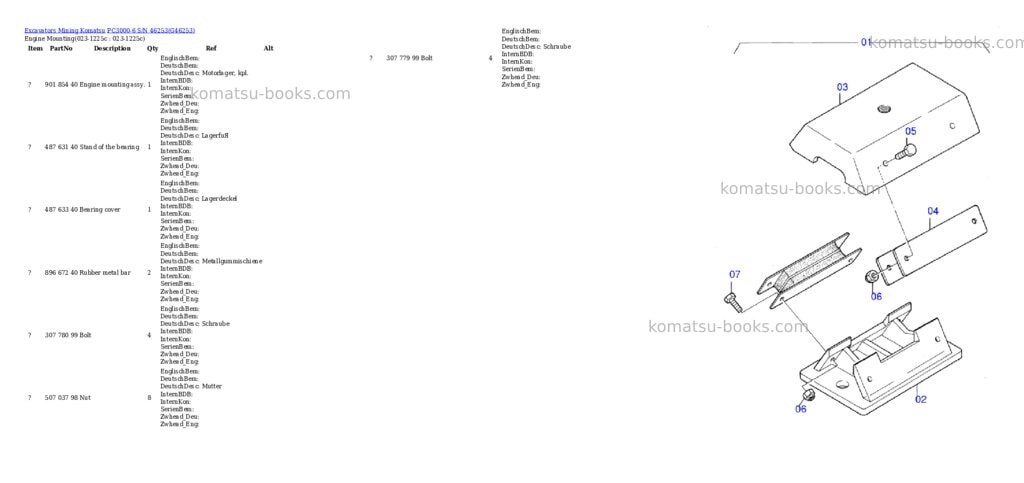 Komatsu pc3000-6 s/n 46253 Parts catalog cover