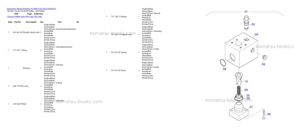 Komatsu pc3000-6 s/n 46253 Parts catalog cover Page 6