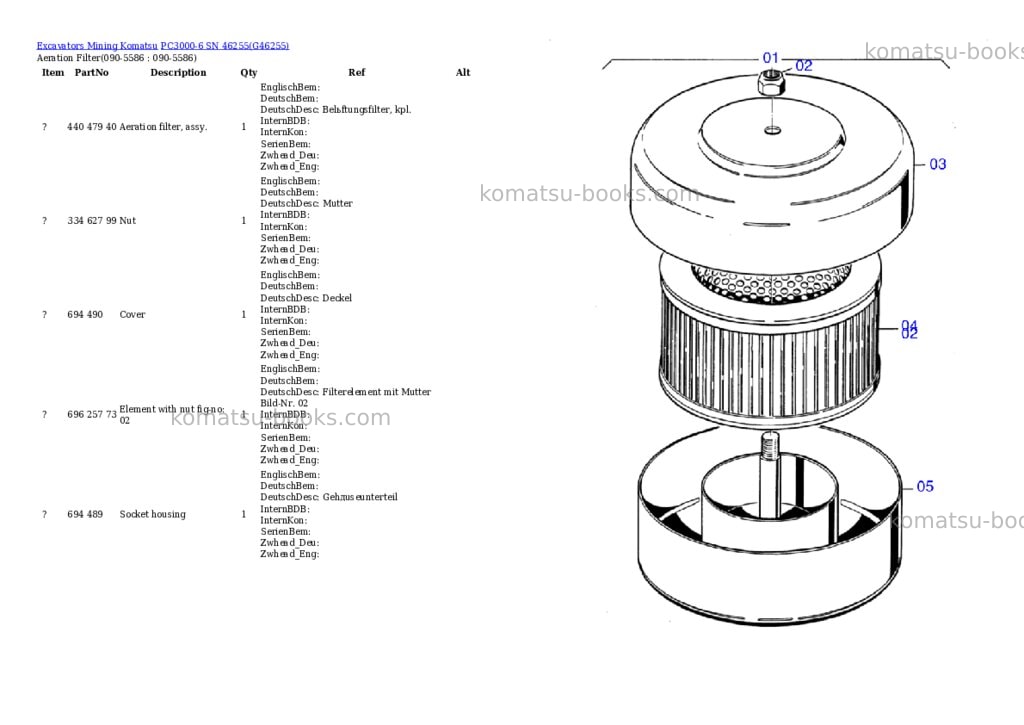 Komatsu pc3000-6 sn 46255 Parts catalog cover Page 10 Komatsu pc3000-6 sn 46255 Parts catalog cover Page 10