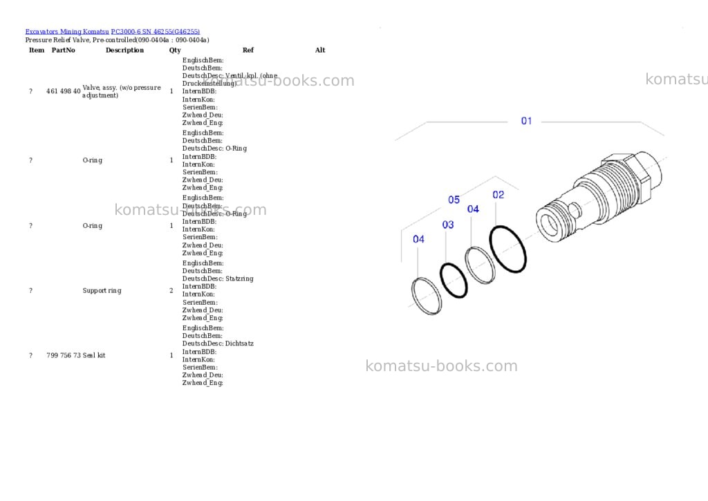 Komatsu pc3000-6 sn 46255 Parts catalog cover Page 5 Komatsu pc3000-6 sn 46255 Parts catalog cover Page 5
