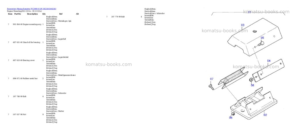 Komatsu PC3000-6 S/N 46256 Parts catalog cover