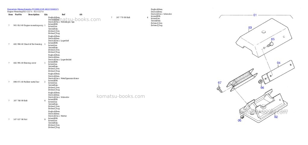 Komatsu PC3000-6 S/N 46257 Parts catalog cover Page 2