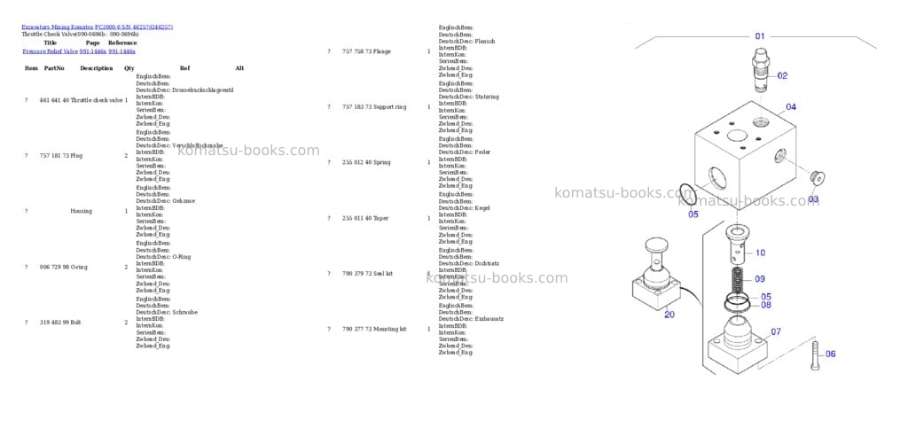 Komatsu PC3000-6 S/N 46257 Parts catalog cover Page 7