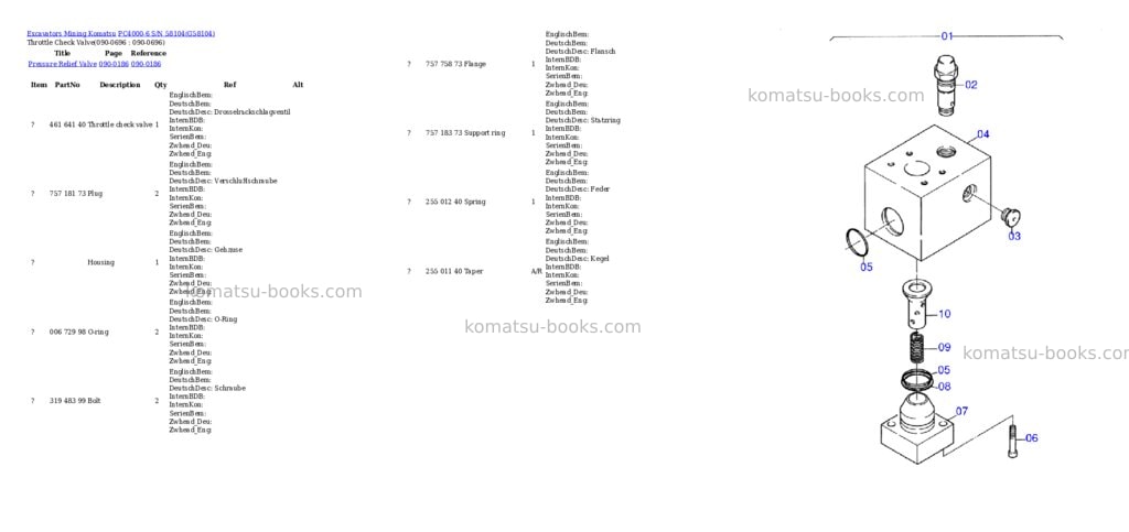 Komatsu pc4000-6 s/n 58104 Parts catalog cover Page 10 Komatsu pc4000-6 s/n 58104 Parts catalog cover Page 10