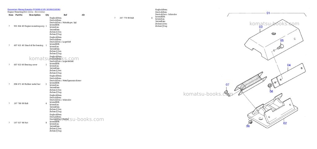 Komatsu pc4000-6 s/n 58106 Parts catalog cover Komatsu pc4000-6 s/n 58106 Parts catalog cover