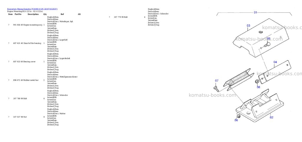 Komatsu pc4000-6 s/n 58107 Parts catalog cover Komatsu pc4000-6 s/n 58107 Parts catalog cover