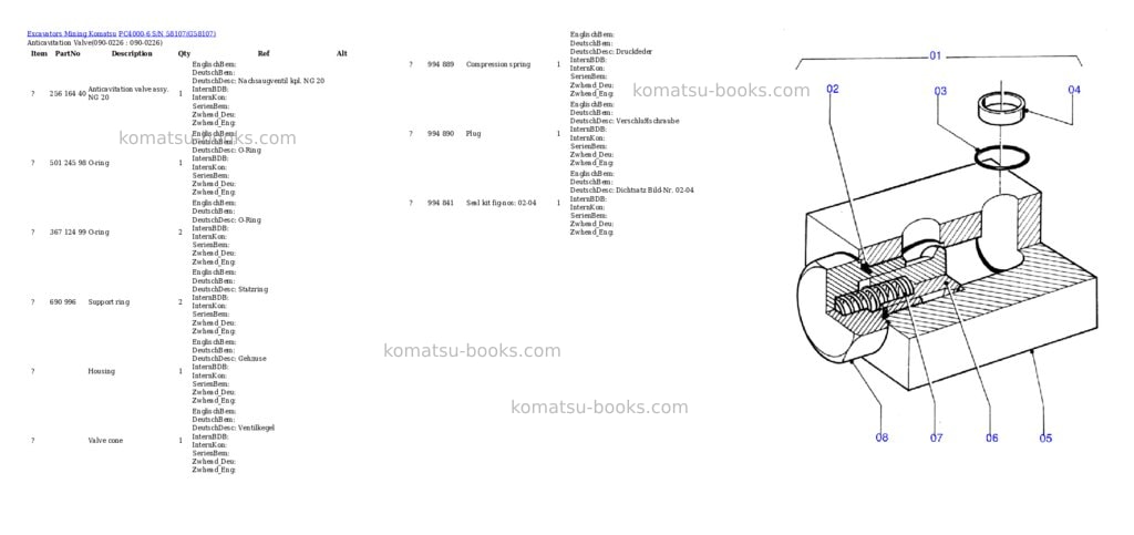 Komatsu pc4000-6 s/n 58107 Parts catalog cover Page 4 Komatsu pc4000-6 s/n 58107 Parts catalog cover Page 4