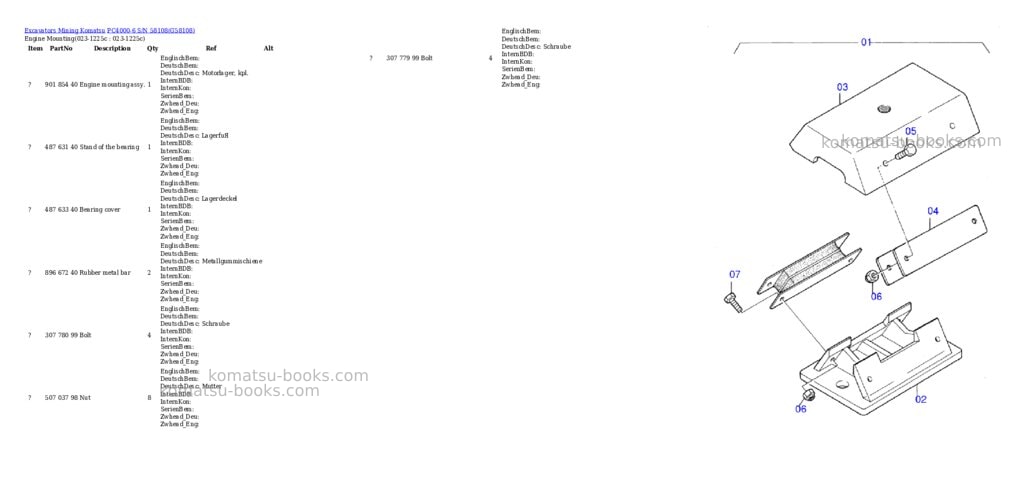 Komatsu pc4000-6 s/n 58108 Parts catalog cover Komatsu pc4000-6 s/n 58108 Parts catalog cover