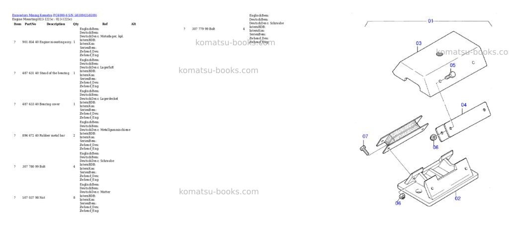 Komatsu pc4000-6 s/n 58109 Parts catalog cover Komatsu pc4000-6 s/n 58109 Parts catalog cover