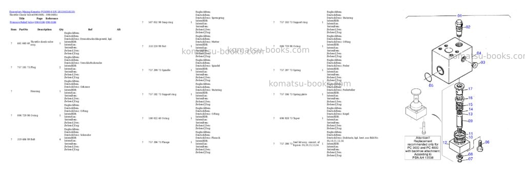 Komatsu pc4000-6 s/n 58110 Parts catalog cover Page 9 Komatsu pc4000-6 s/n 58110 Parts catalog cover Page 9