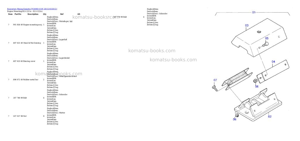 Komatsu pc4000-6 s/n 58112 Parts catalog cover Komatsu pc4000-6 s/n 58112 Parts catalog cover