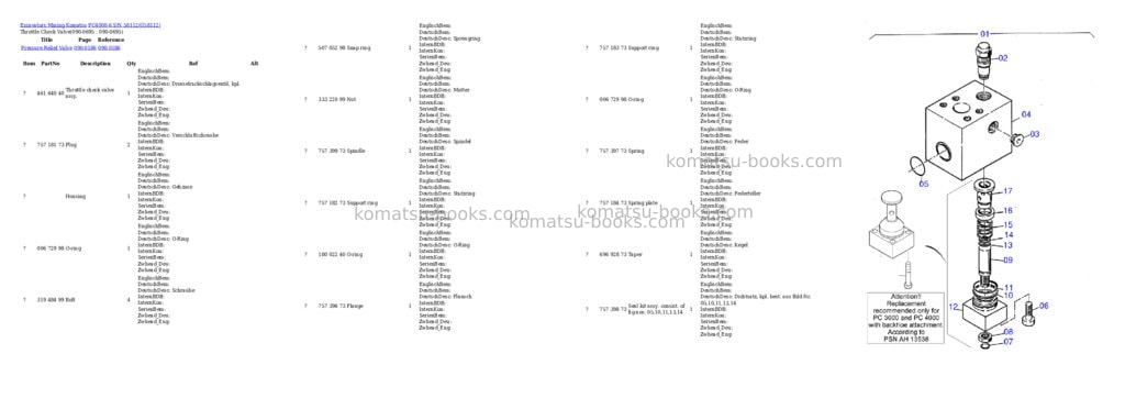 Komatsu pc4000-6 s/n 58112 Parts catalog cover Page 9 Komatsu pc4000-6 s/n 58112 Parts catalog cover Page 9