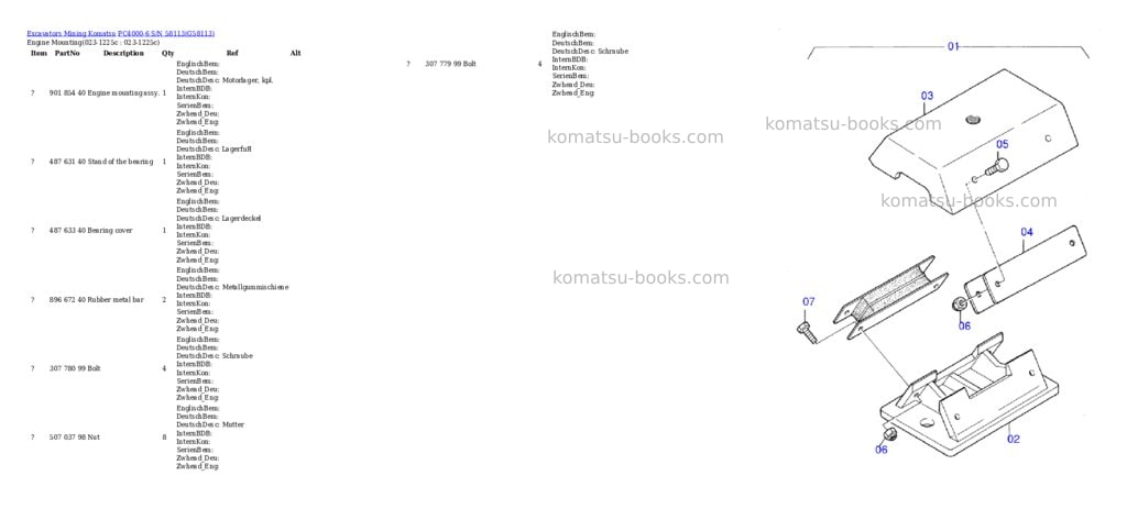 Komatsu pc4000-6 s/n 58113 Parts catalog cover Komatsu pc4000-6 s/n 58113 Parts catalog cover