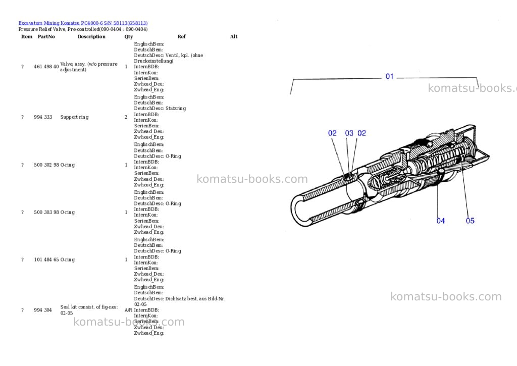 Komatsu pc4000-6 s/n 58113 Parts catalog cover Page 8 Komatsu pc4000-6 s/n 58113 Parts catalog cover Page 8