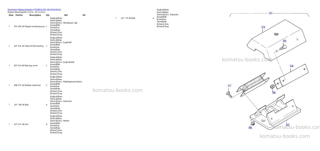 Komatsu pc4000-6 s/n 58114 Parts catalog cover Komatsu pc4000-6 s/n 58114 Parts catalog cover