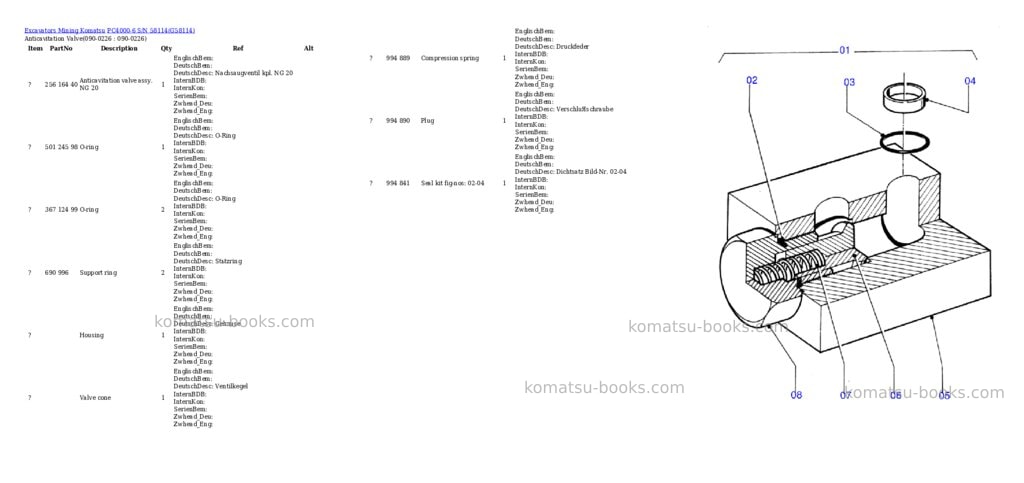 Komatsu pc4000-6 s/n 58114 Parts catalog cover Page 4 Komatsu pc4000-6 s/n 58114 Parts catalog cover Page 4