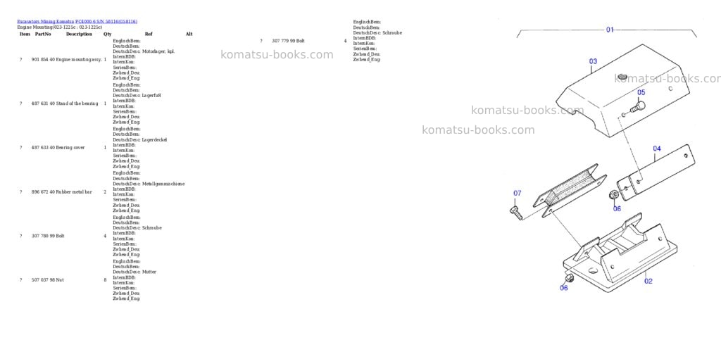 Komatsu pc4000-6 s/n 58116 Parts catalog cover Komatsu pc4000-6 s/n 58116 Parts catalog cover