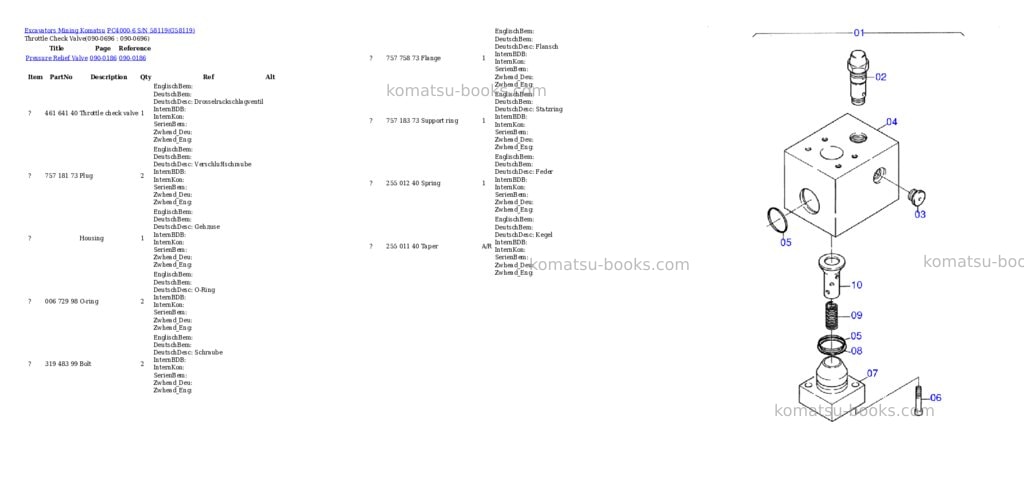 Komatsu pc4000-6 s/n 58119 Parts catalog cover Page 10 Komatsu pc4000-6 s/n 58119 Parts catalog cover Page 10