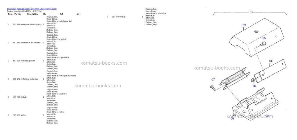 Komatsu pc4000-6 s/n 58120 Parts catalog cover