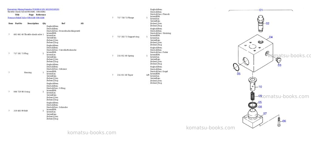 Komatsu pc4000-6 s/n 58120 Parts catalog cover Page 10