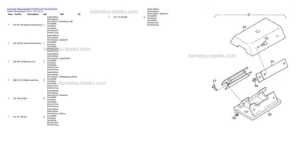 Komatsu pc4000-6 s/n 58120 Parts catalog cover Page 2