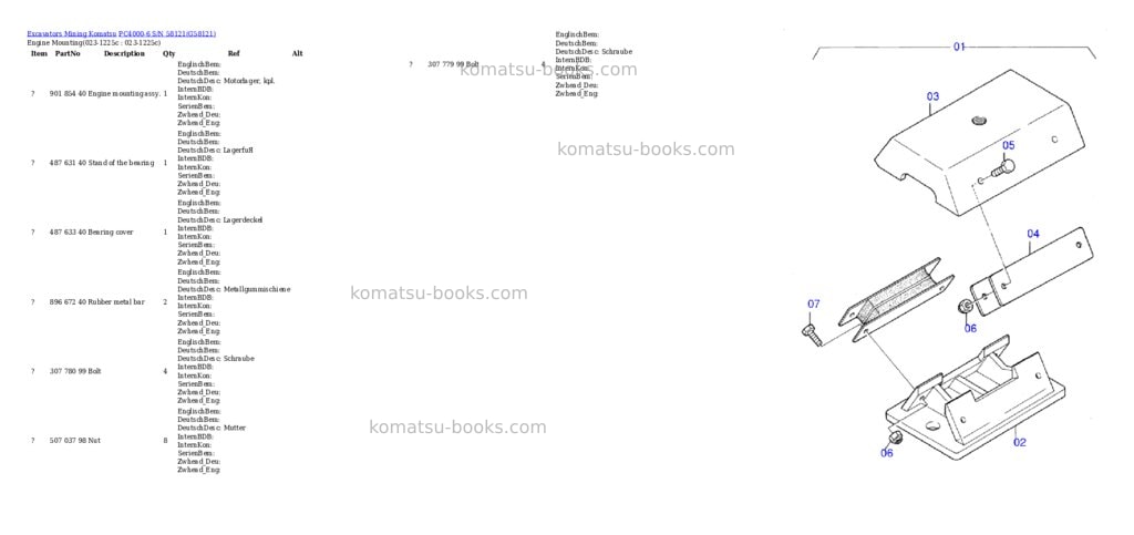 Komatsu pc4000-6 s/n 58121 Parts catalog cover Komatsu pc4000-6 s/n 58121 Parts catalog cover