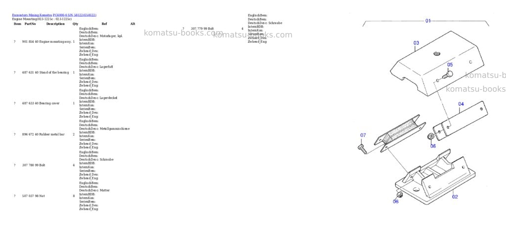 Komatsu pc4000-6 s/n 58122 Parts catalog cover Komatsu pc4000-6 s/n 58122 Parts catalog cover