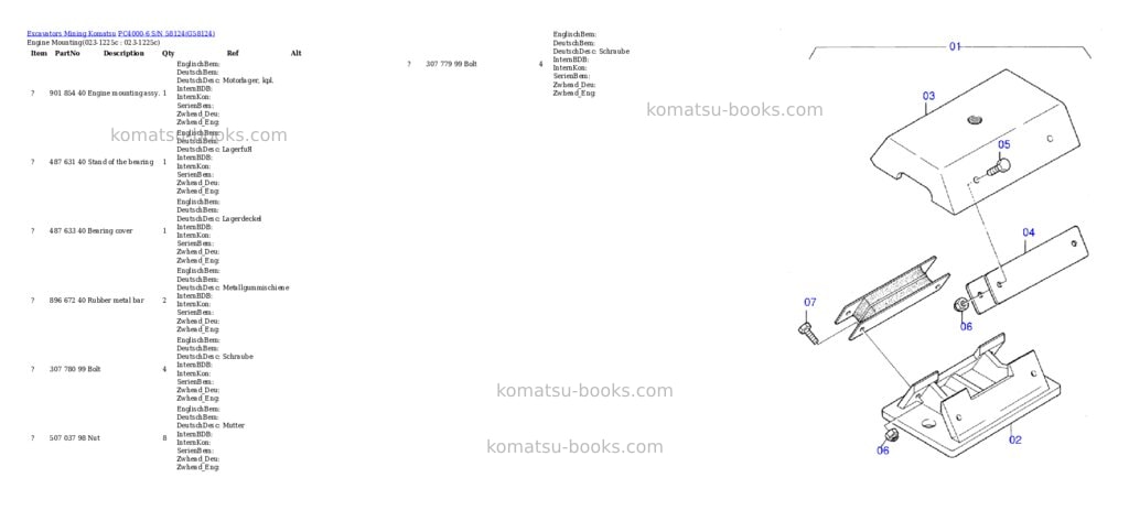 Komatsu pc4000-6 s/n 58124 Parts catalog cover Komatsu pc4000-6 s/n 58124 Parts catalog cover